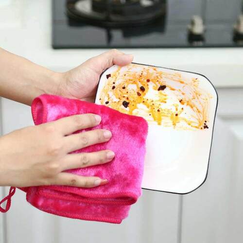 Kitchen dishwashing towel wood fiber degreasing scouring pad