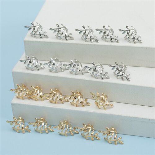 10pcs/Lot Punk Leaf Women Hair Clips Claw Metal Rings Spiral
