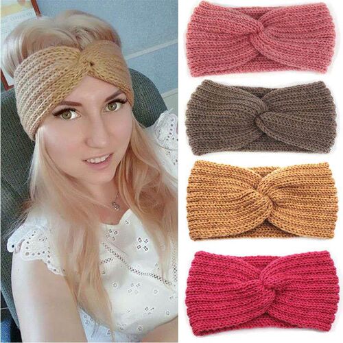WintEr Ear WarmEr HEadband WomEn FasHion Elastic Wool KnittE