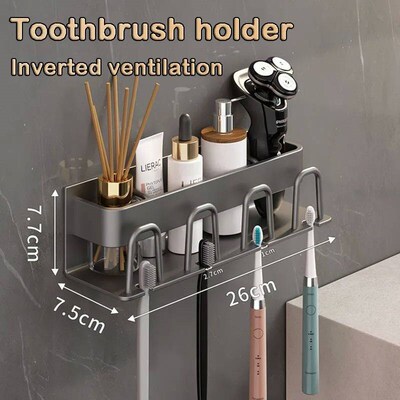 Punch Free Wall Mounted Electric Toothbrush Holder Hairdryer