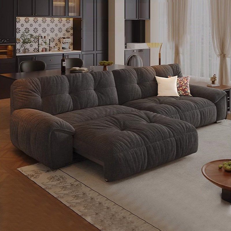 电动沙发床复古风布艺黑色小户型客厅多功能沙发懒人棉花糖,住宅家具,功能沙发,淘宝优惠券,粉丝福利购,淘宝优惠卷