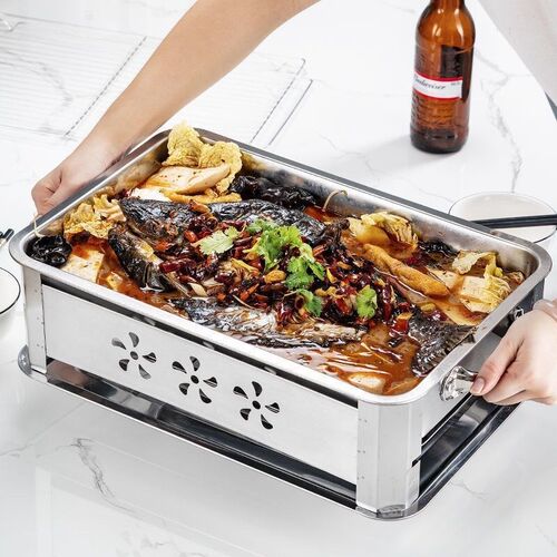 Extra Thick Stainless Steel Fish Grill Charcoal Alcohol Comm