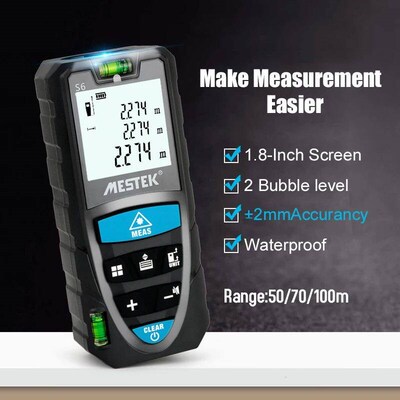 Mestek Laser Tape Measure 50M/70M/100M/120M Laser Distance M