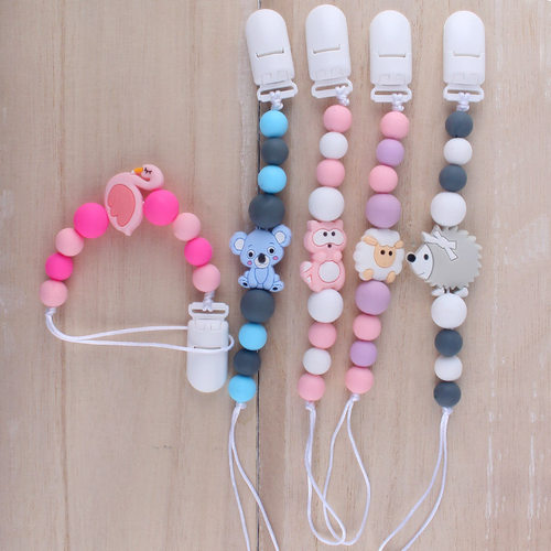 Hot Sale Silicone Teething Pacifier Clips Baby Pacifier Chai