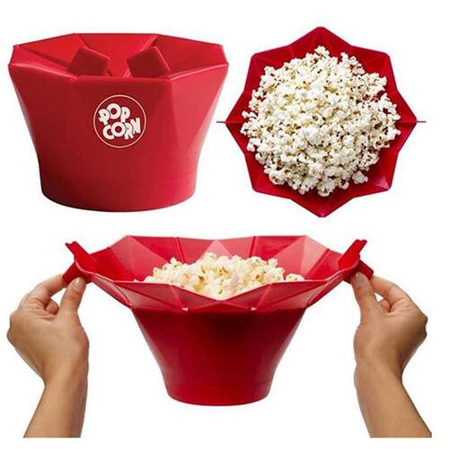 2016 New Microwave Silicone Popcorn Bowl Kitchen Easy Tools