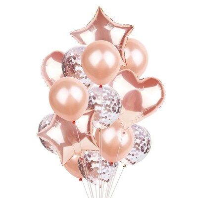 14Pcs Multi Confetti Balloon Happy Birthday Party Balloons R