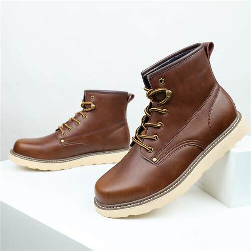 Extra Wide Mens Work Boots Fashion Chunky Sole Martin Boots