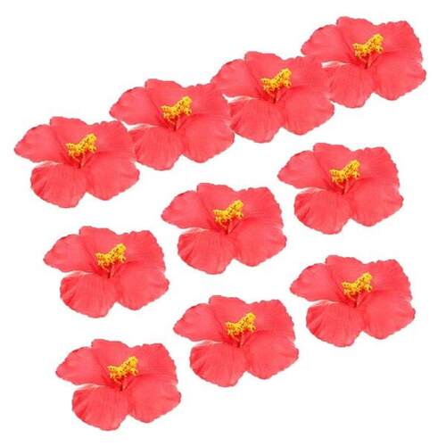 10pcs Artificial Flowers Faux Hawaiian Hibiscus Decoration