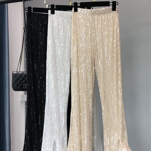The New Womens Fashion Shining White Trousers Show Tall Wai