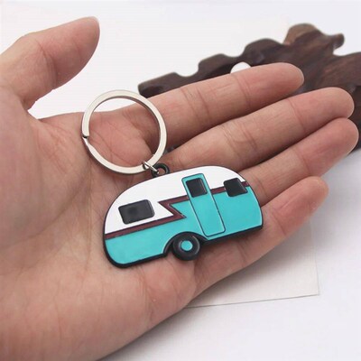 Cute Camper Keychain Camping World Van Car Pendant Key Chain