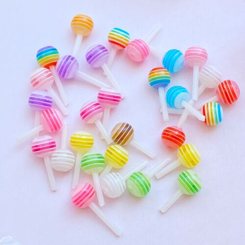 40Pcs New Mini Lollipop Flat Back Resin Scrapbooking DIY Jew