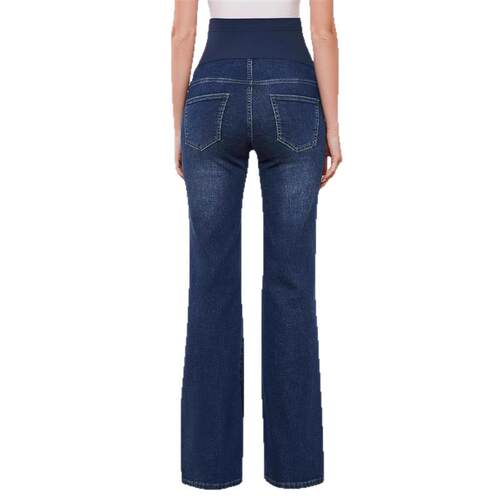 maternity pants spring jeans belly support denim bell-bottom
