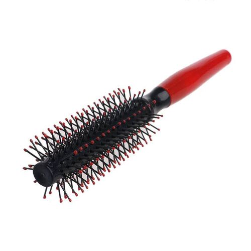 Roll Brush Hair Comb Red Handle Round  Wavy Curly Styling Ca