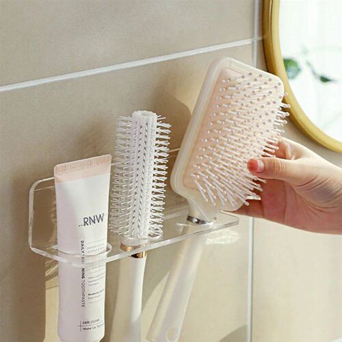 Acrylic Comb Holder Organizer Storage Shelf Clear Transparen