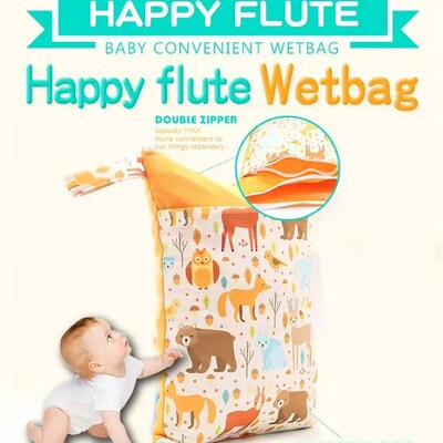 HappyFlute Baby Diaper Bags Double Zippered Wet/Dry Bag Wate