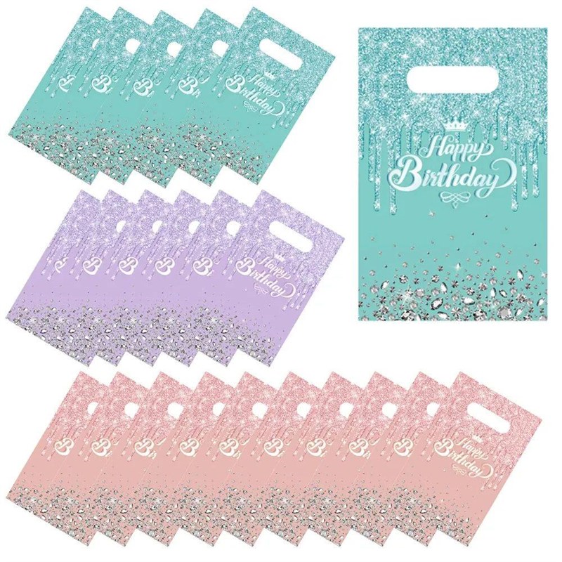 Shiny Diamonds Plastic Gift Bag Loot Bag Kid Sweet Girls Adu - 实物图