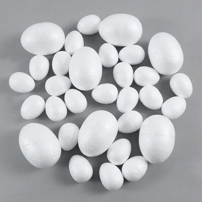 20pcs 3.5-9cm Painting Easter Foam Egg White Polystyrene Sty