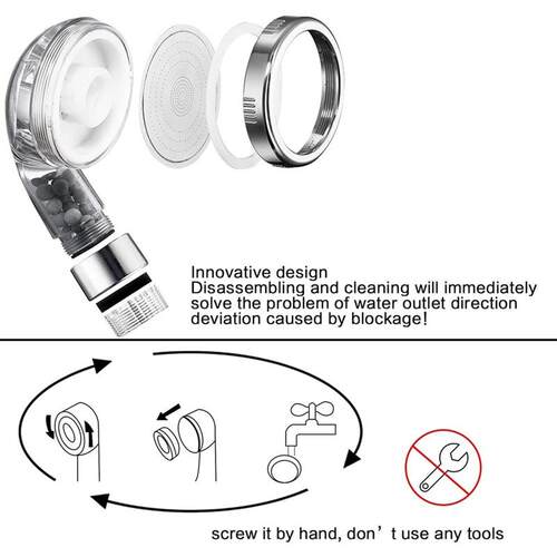 Anti Limestone Filtered Shower Head ABS High-Pressure Water