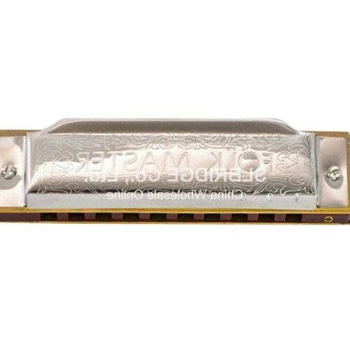 New silver Suzuki 1072 Folk Master Harmonica 10 Ho Blues Key
