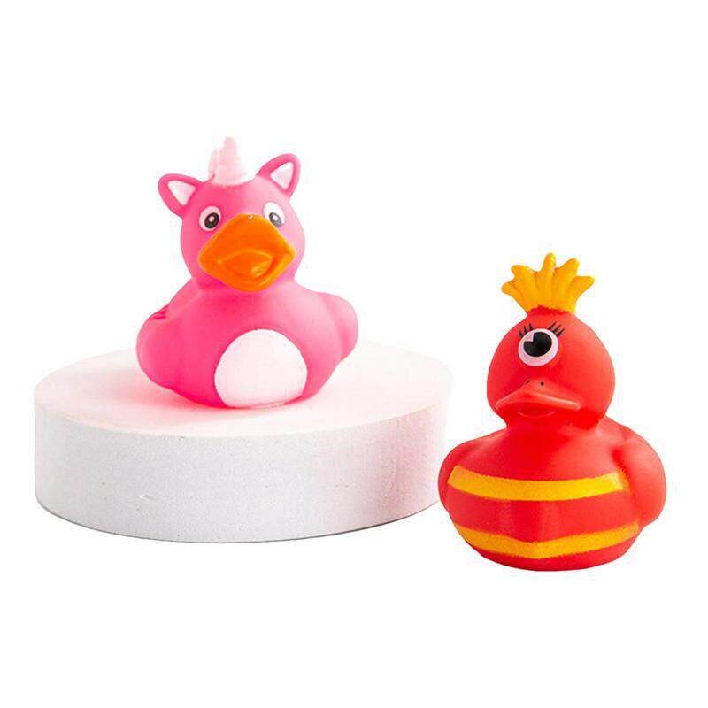 25PCS Multi-color Rubber Ducky For Baby Showers Bath Toy - 实物图