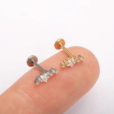 F136 Titanium Constellation Star Lab Piercing Internal Threa
