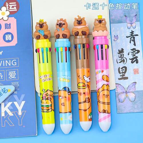 12 Pcs Cartoon Cute Fruit 10 Colors Ballpoint Pen Multi-colo