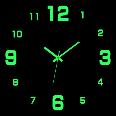 3D Luminous Wall Clock Frameless Acrylic DIY Digital Clock W