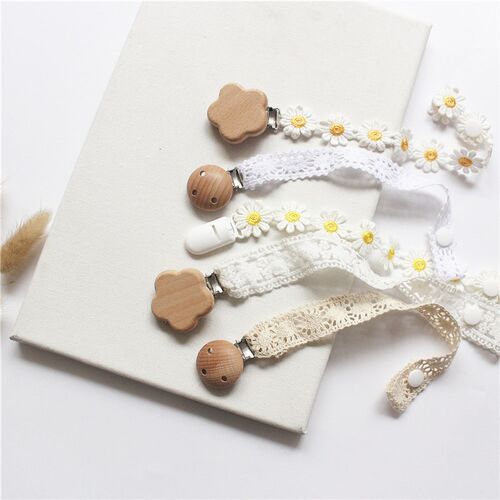 Baby Pacifier Clip Chain Daisy Lace  Anti-lost Pacifier Hold