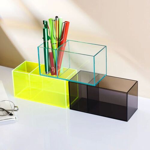 Transparent Color Acrylic Pen Holder Student Stationery Fini
