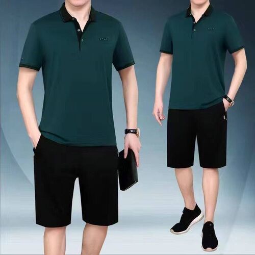 Middle-aged Mens Dad Summer Suit Middle-aged Summer Cotton