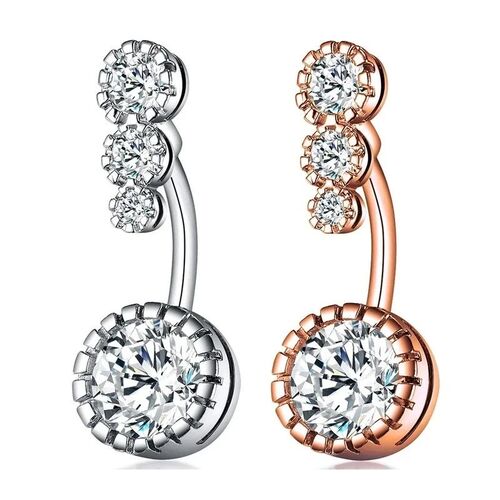 1PC Steel Belly Button Rings Crystal Piercing Navel Heart St