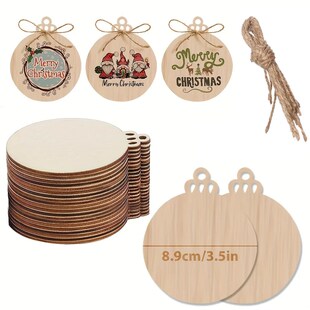 10pcs DIY Wooden Christmas Ornament Wood Slices tree Hanging