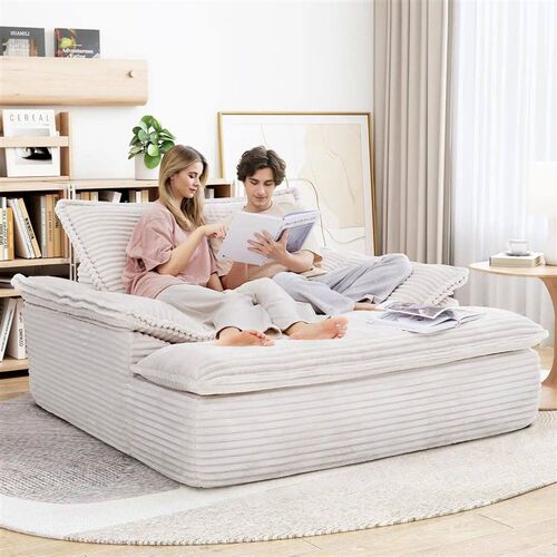 LIKIMIO 59 inch Oversized Chaise Lounge Chair,Plush Sofa Bed