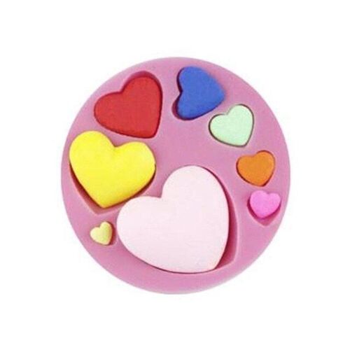 Loving Heart Shape Silicone Fondant Mold DIY Colorful Sweet