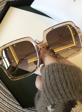 Vintage Oversize Square Sunglasses Women Luxury Brand Big Fr