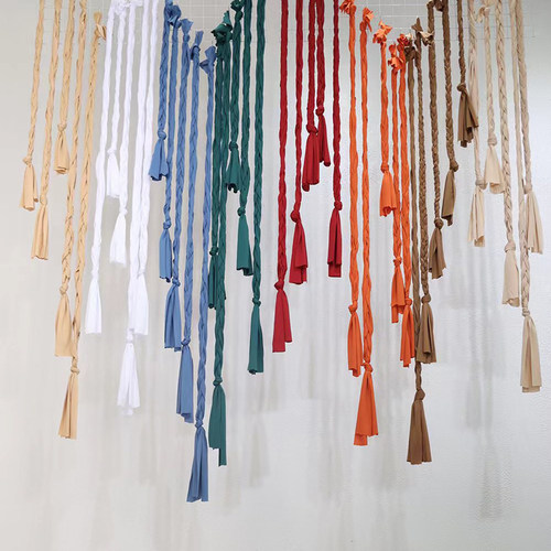 新款婚庆布艺公主辫挂饰布料飘逸纱婚礼舞台木架拱门背景装饰布置