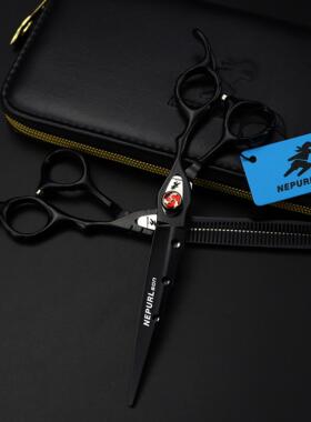 7.0寸奈普森 黑色烤漆 SD美发剪 宠物剪平剪牙剪