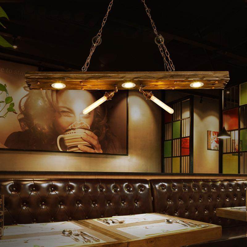 复古创意烛台吊灯loft工业风餐厅咖啡厅酒吧吧台木质长条轨道灯具,家装灯饰光源,智能吊灯,淘宝优惠券,粉丝福利购,淘宝优惠卷