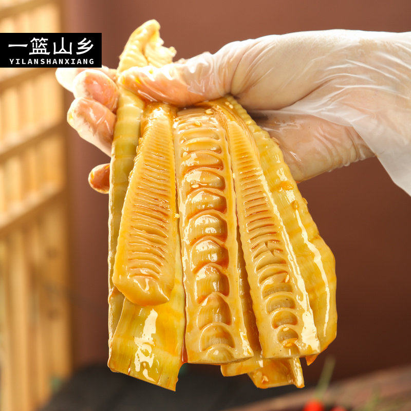 一篮山乡新鲜手剥笋泡椒脆笋香辣脆嫩笋尖解馋学生零食开袋即食