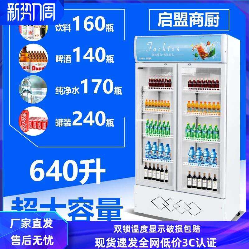 立式冷藏展示柜玻璃门保鲜柜啤酒柜冷饮陈列柜双门展示冰柜点菜柜