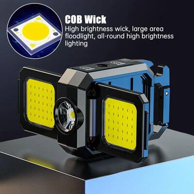 Mini Flashlight Keychain Light COB Work Light USB Rechargeab