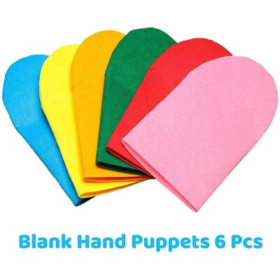 6Pcs Hand Puppet Making Kit for Kids Art Craft Felt Toys Mak