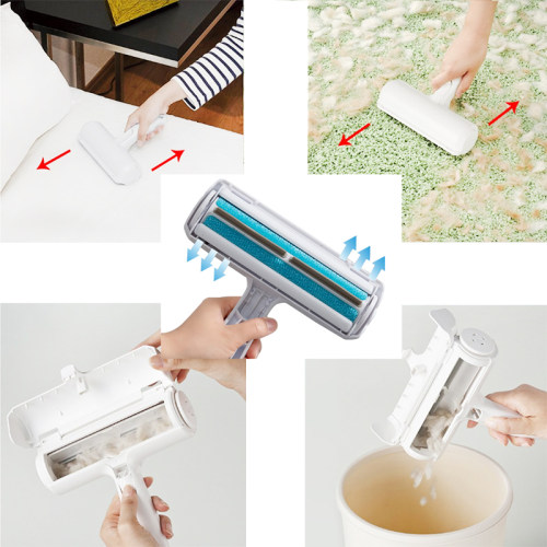Pet Hair Roller Remover Lint Brush 2-Way Dog Cat Comb Tool C