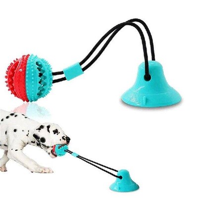 Dog Toys Silicon Suction Cup Tug Interactive Dog Ball Toy