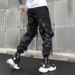 Men Cargo Pants Mens Casual Hip Hop Harem Pant Hit Color P