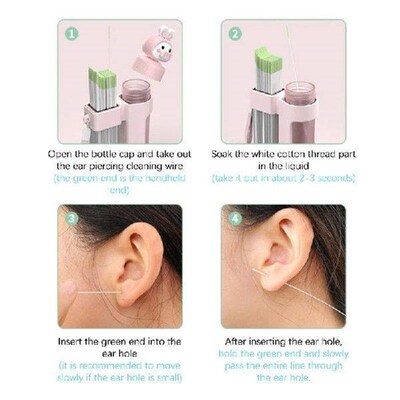 180pcs Earring Hole Cleaner Mint Flavor Disposable Piercing