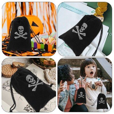 20 Pcs Pirate Drawstring Bag Birthday Bags for Presents