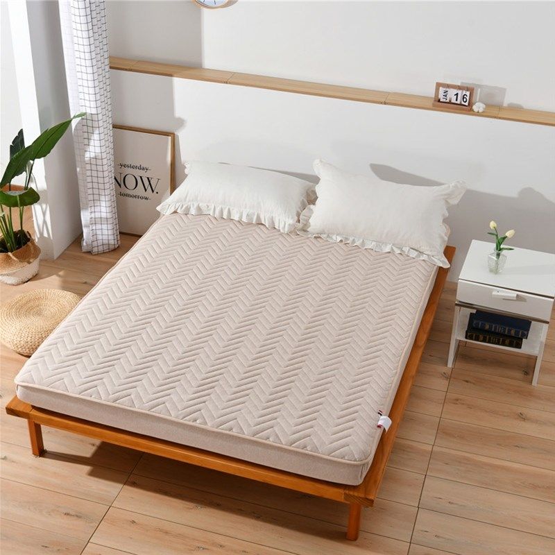 出口澳洲 orgnic有机种植100天然彩棉绗缝加厚儿童床笠床垫保护