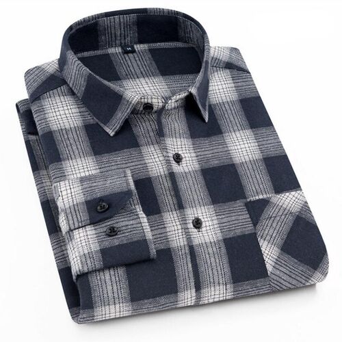 Men Flannel Plaid Cotton Shirt Chest Pocket Smart Casual Cla