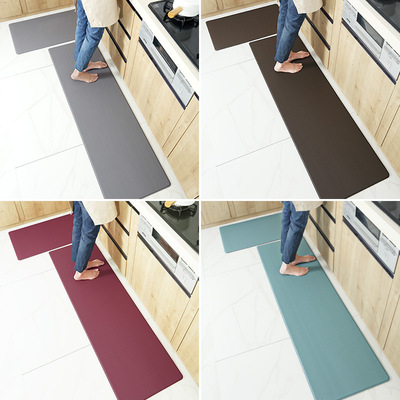 Anti-oil kitchen floor mat long stri PU leather non-slip mat